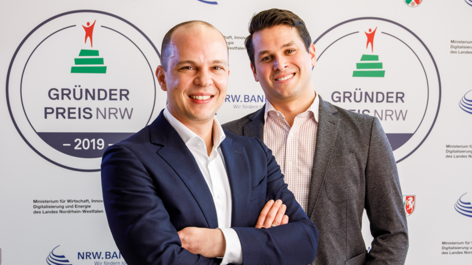 PHYSEC founders Christian Zenger und Heiko Koepke at the Founders Award NRW 2019
