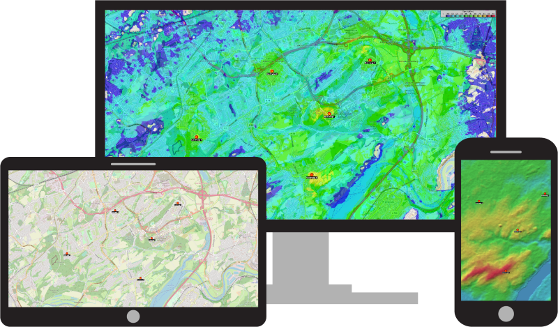 Topologische Karten auf verschiedenen Geräten